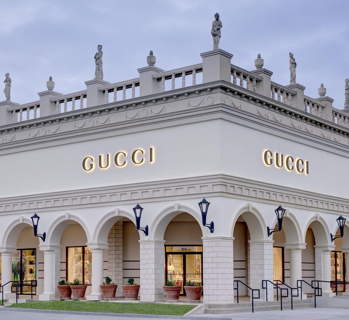 Gucci storefront at a US premium outlet